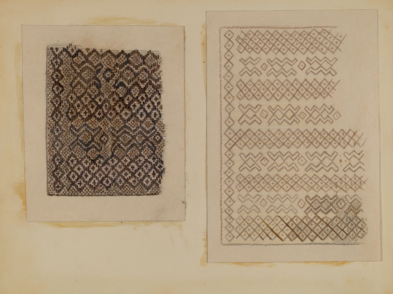 Materiale Vevd av Cat-tails, ca. 1935. av Melita Hofmann