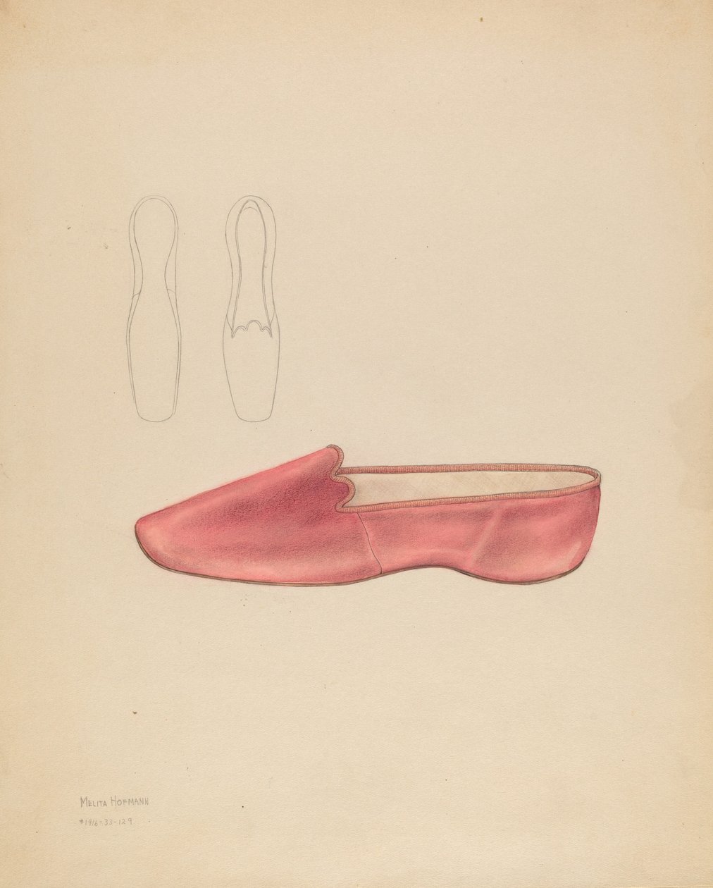 Kvinnetøfler, ca. 1936. av Melita Hofmann