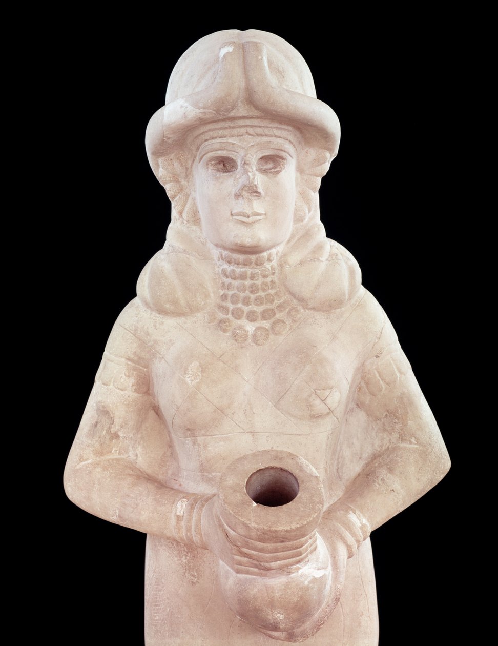 Fruktbarhetsgudinne, fra Mari, Mellom Eufrat (detalj) av Mesopotamian