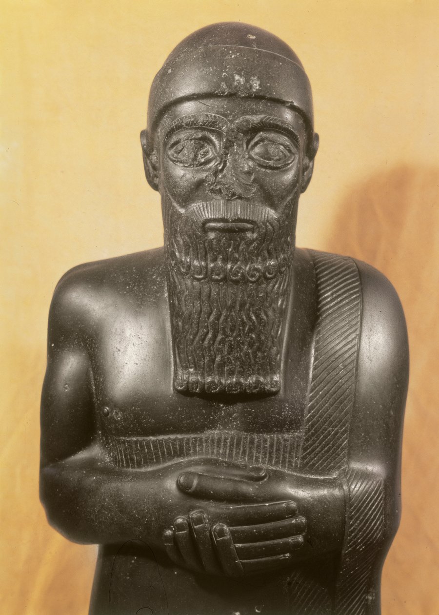 Statue av kong Ishtup-Ilum, fra Mari, Midt-Eufrat (dioritt) av Mesopotamian