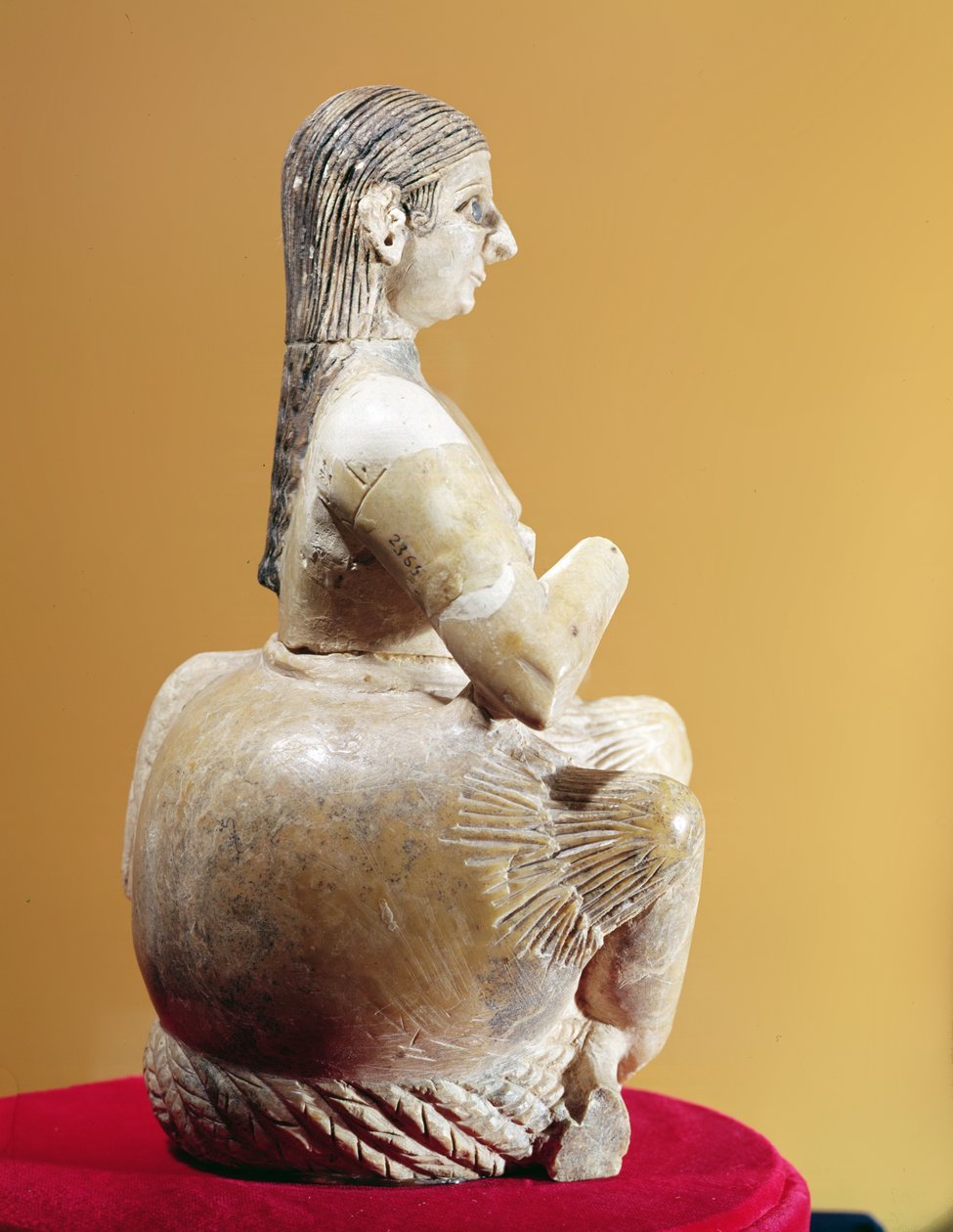 Sangerinnen, Ur-Nina (profilvisning), ca. 2800-2300 f.Kr. (alabast) av Mesopotamian