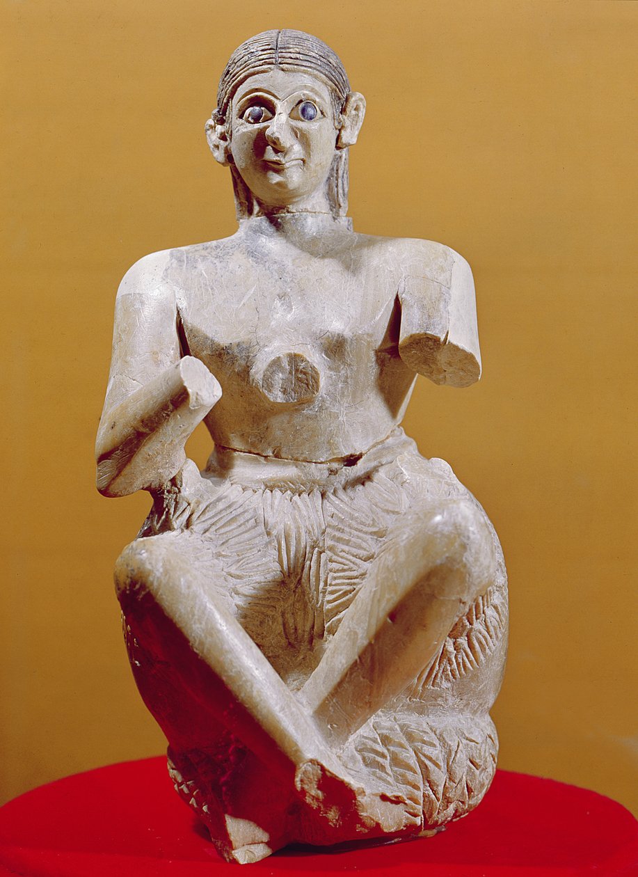 Sangeren, Ur-Nina, 2800-2300 f.Kr. (alabaster) av Mesopotamian