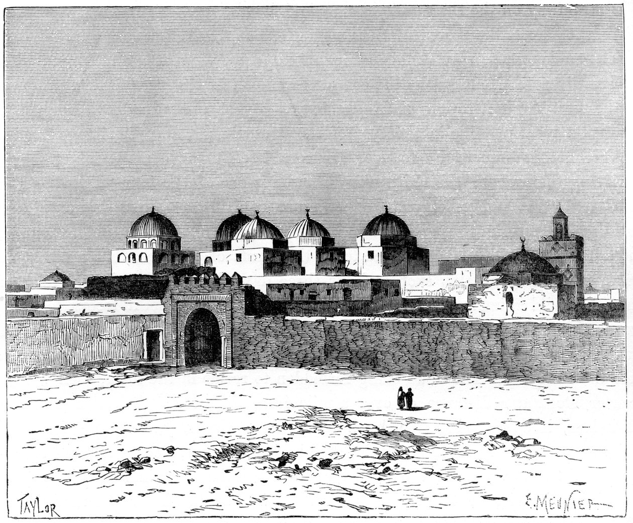 The Mosque of the Swords, Kairwan, ca 1890 av Meunier