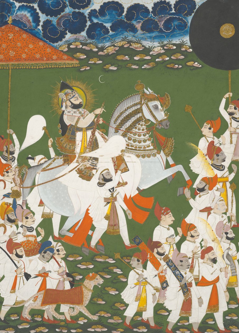 Maharana Bhim Singh i arbeid av Mewar India; Rajasthan