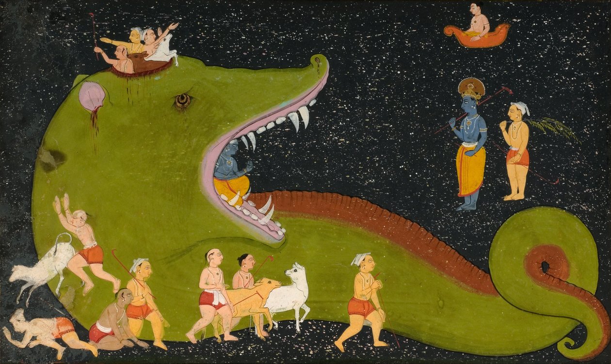 Krishnas seier over Aghasura av Mewar School