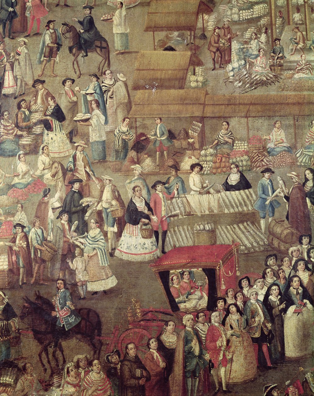 Plaza Mayor i Mexico, detalj av markedet av Mexican School