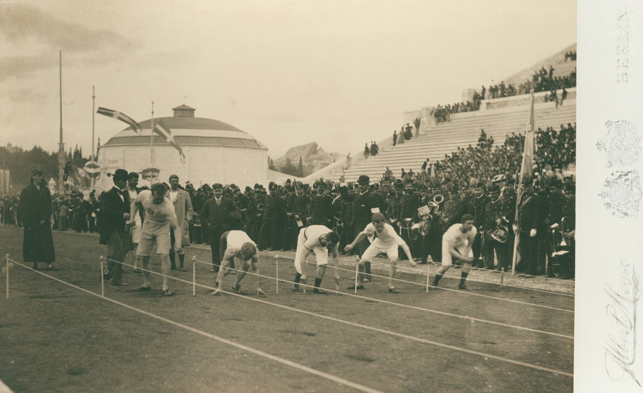 Olympiske leker, 1896; forberedelse til 100 meter løpet av Meyer Albert