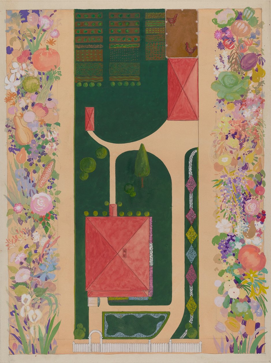 Samuel Harrison hus og hage, ca. 1936. av Meyer Goldbaum