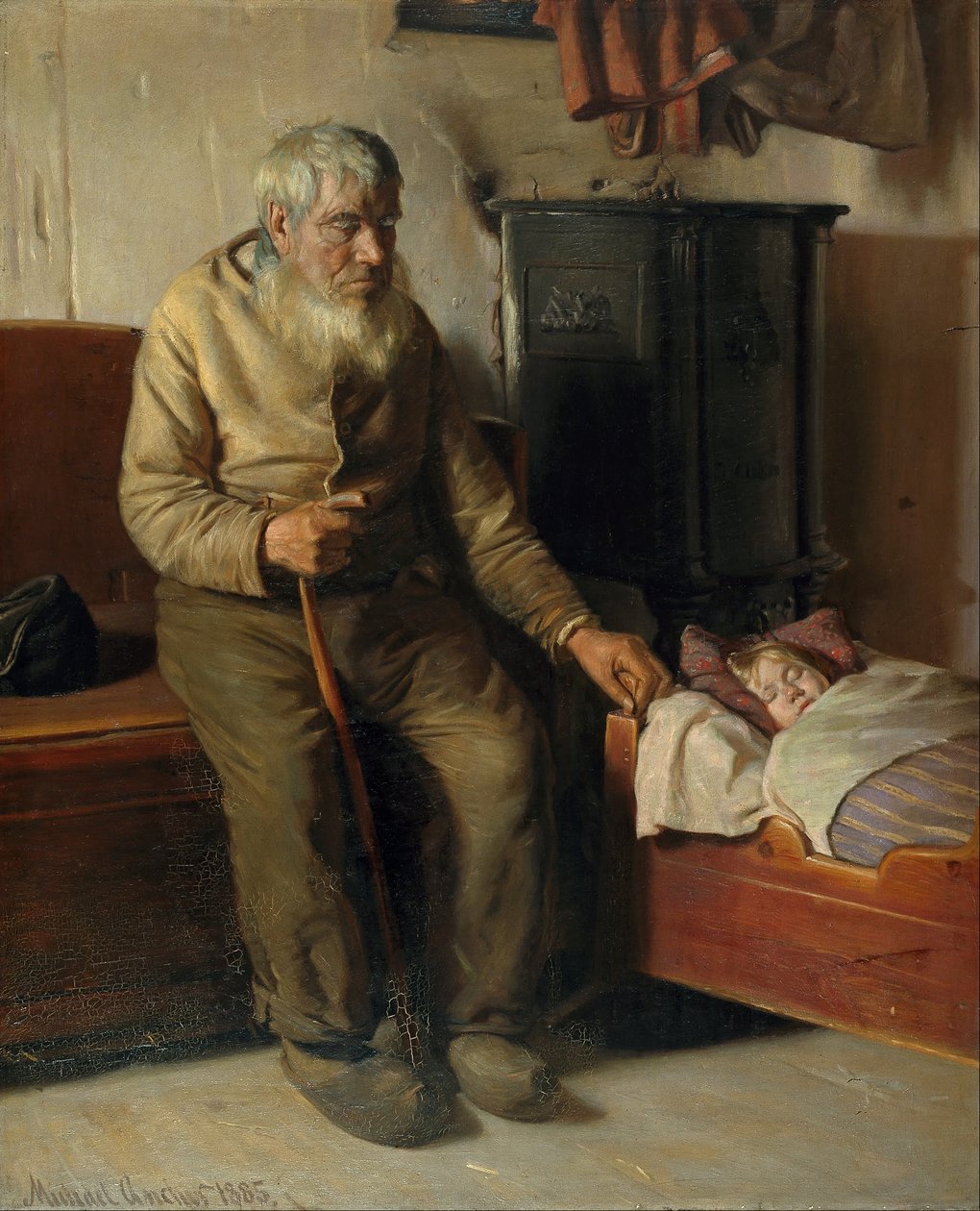 Blind Kristian som tenker på et barn av Michael Peter Ancher