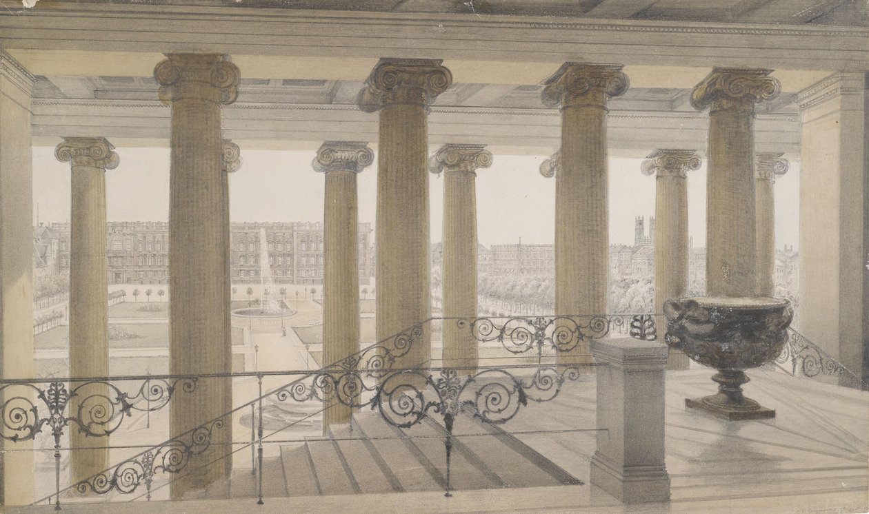 Utsikt fra Altes -museet til Lustgarten av Michael Carl Gregorovius