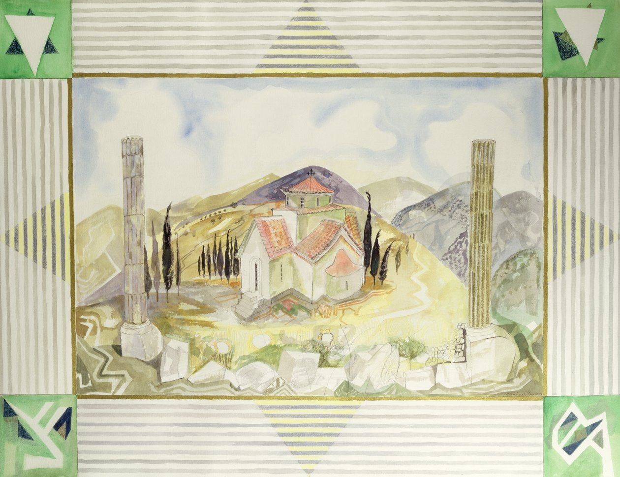 Tempel i Hosios Lukas Country fra Greek Experience Series, 1989 (wc) av Michael Chase
