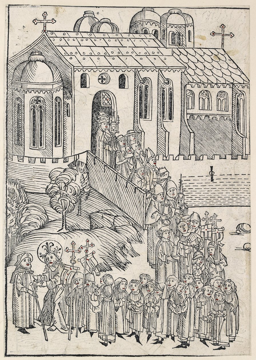 Kristus hilser en pilegrim, ca. 1491 av Michael Wolgemut