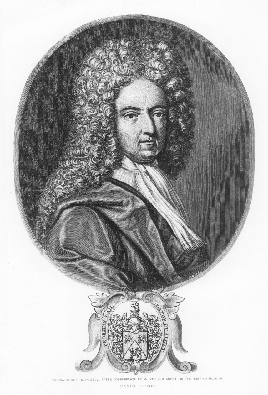 Daniel Defoe, gravert av C. A. Powell av Michael van der Gucht