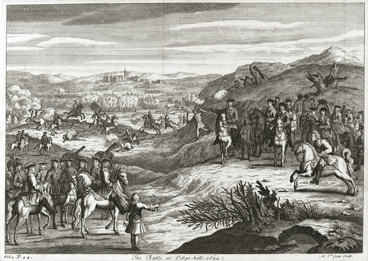 Slaget ved Edgehill i 1642 av Michael van der Gucht