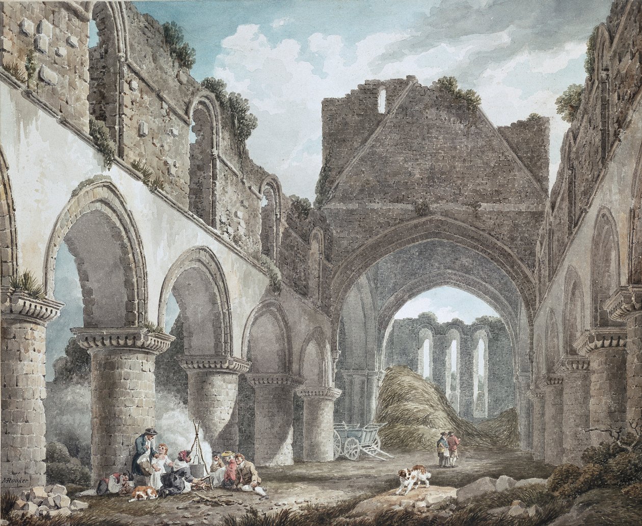 Buildwas Abbey, Shropshire, c1760-1800 av Michael Angelo Rooker