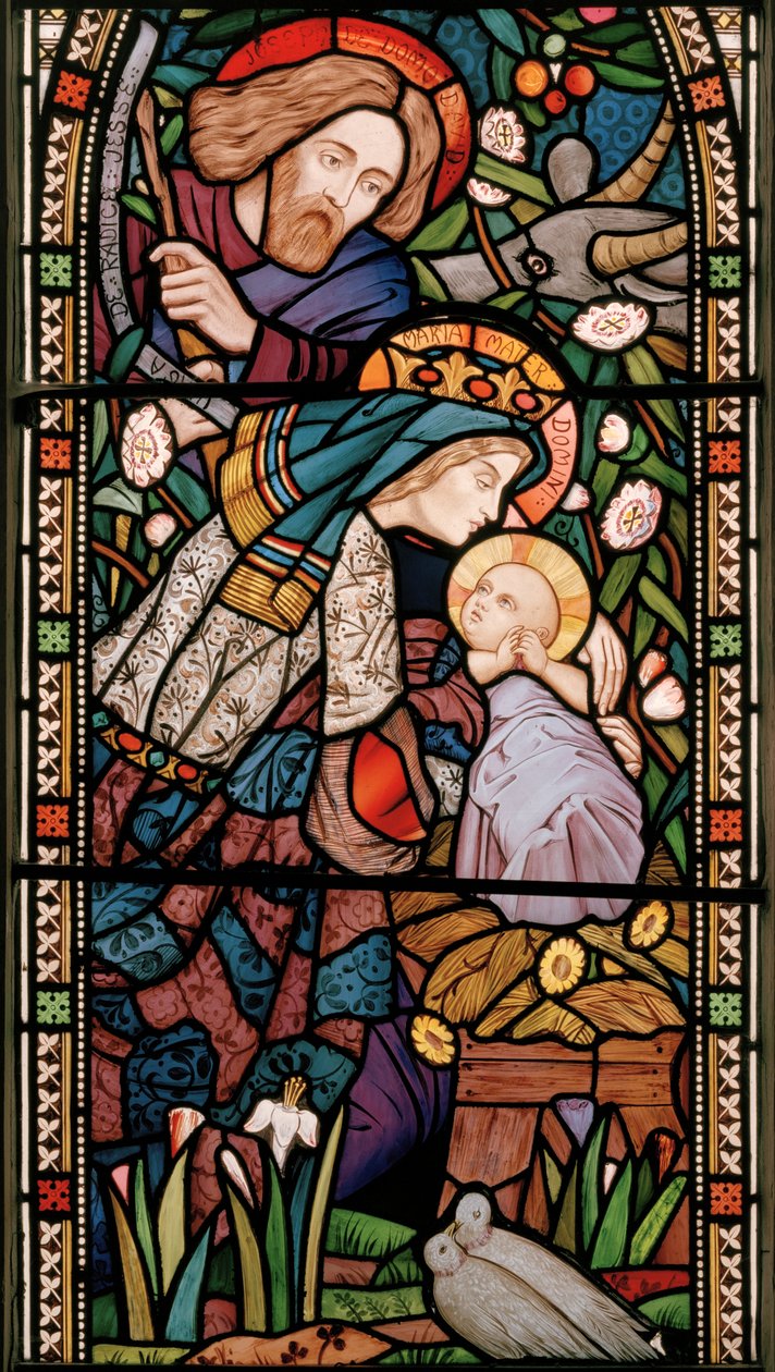 Nativity, ca. 1860 (farget glass) av Michael Frederick Halliday
