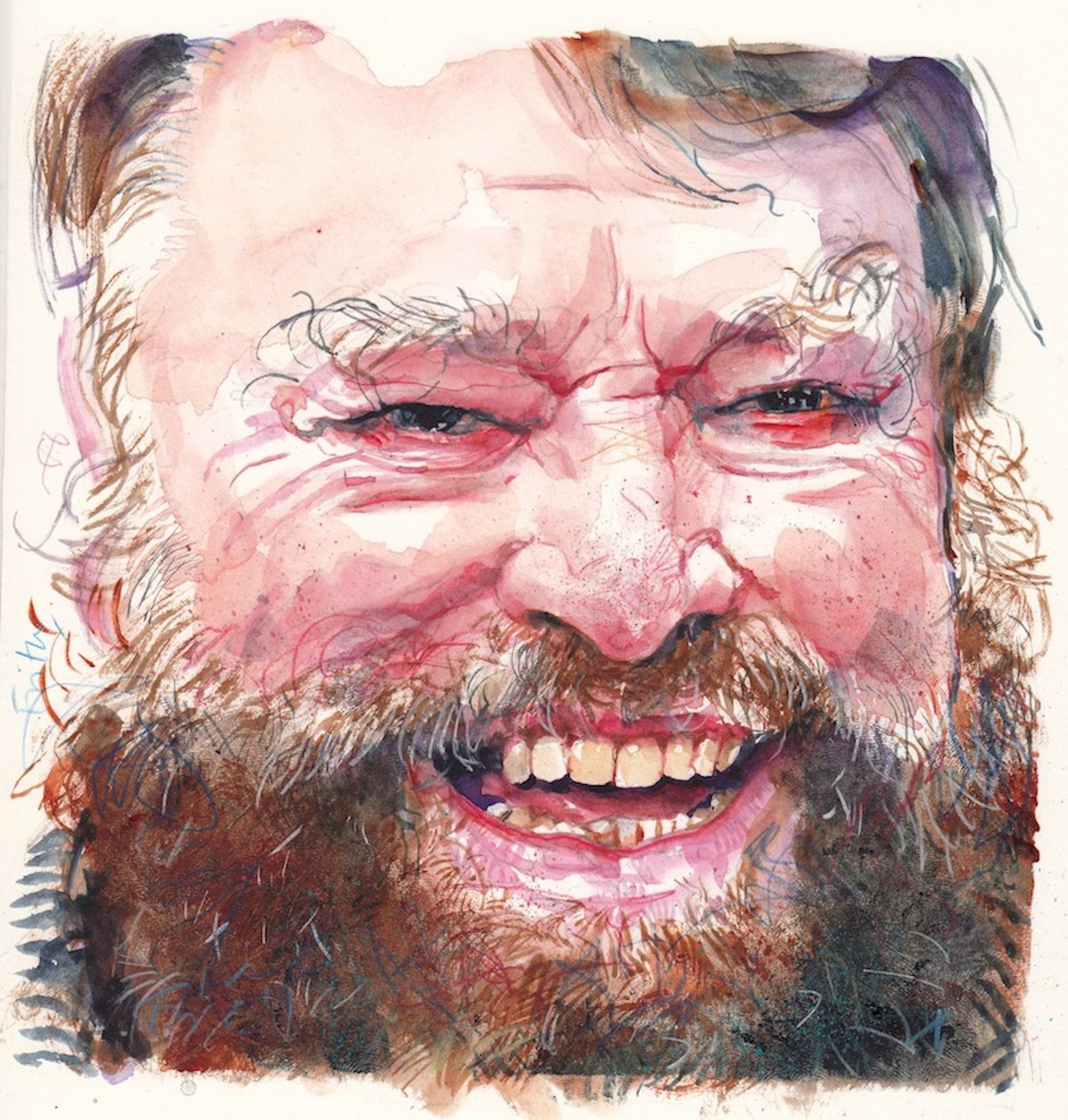 Brian Blessed (akvarell) av Michael Frith