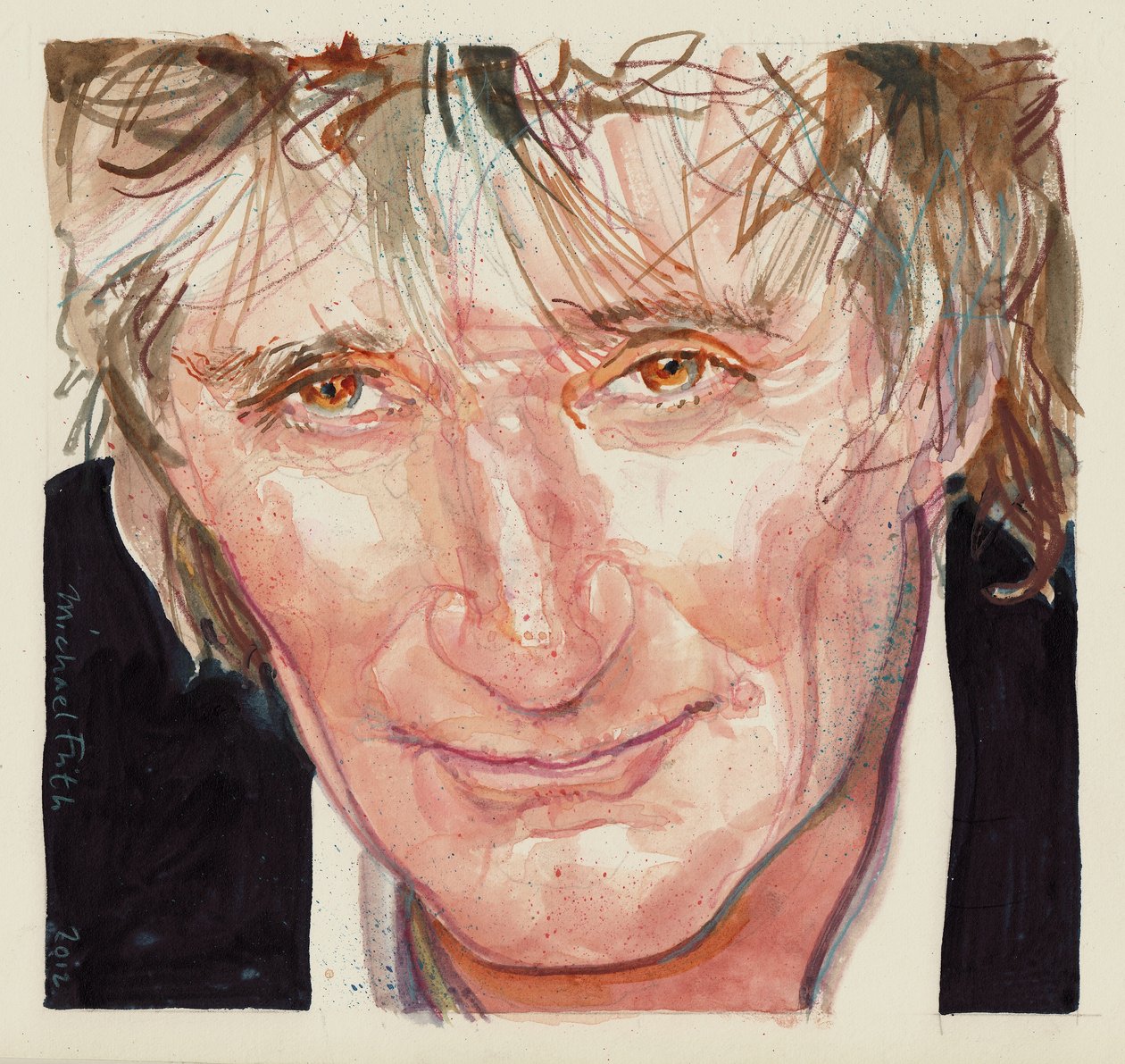 Rod Stewart (akvarell) av Michael Frith