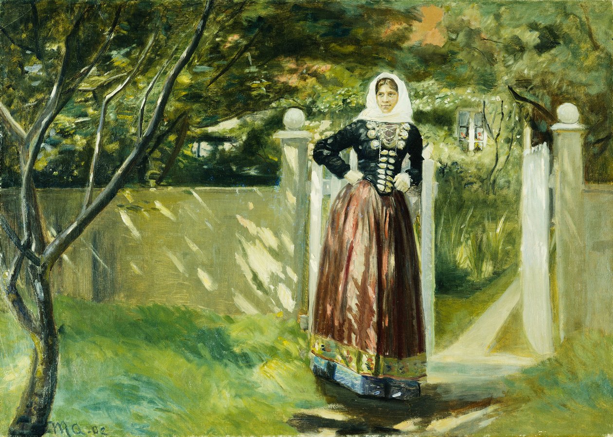 Ved hageporten, 1902 av Michael Peter Ancher