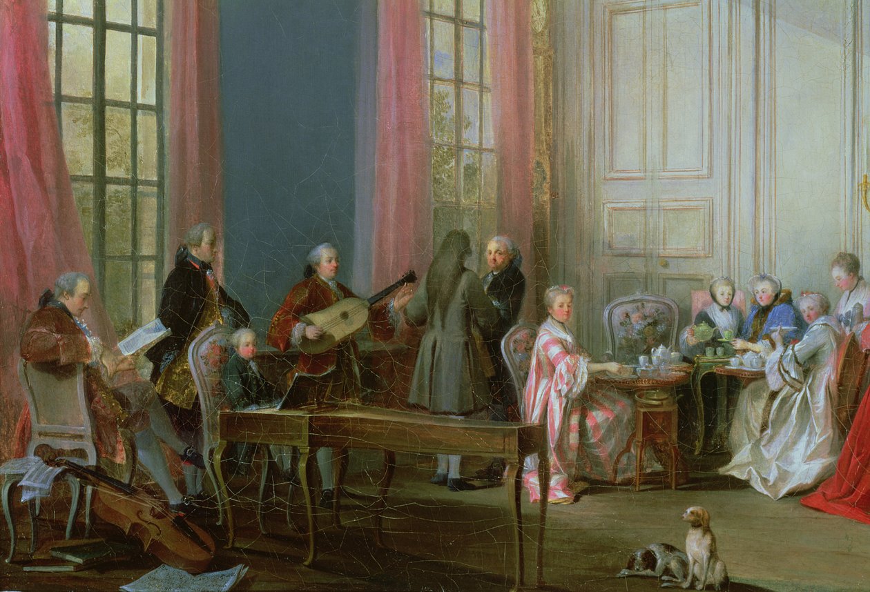 CRL29770 Den unge Mozart ved klavikordet, detalj fra Le The a l