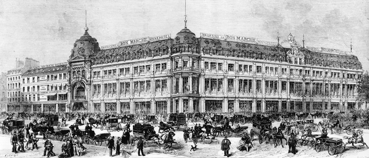 Bon Marché varehus, Paris, ca. 1887 av Michel Charles Fichot