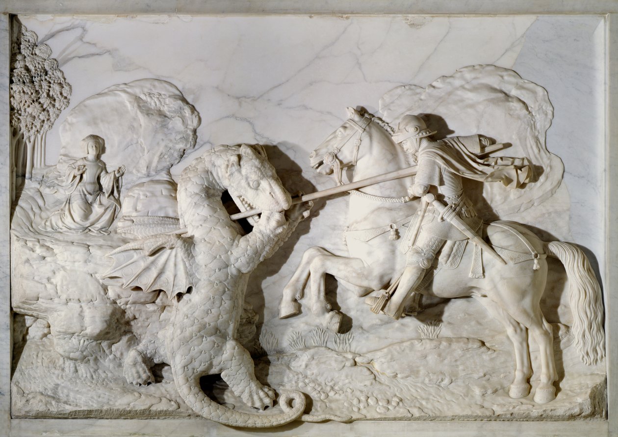 St. George and the Dragon, 1508 (marmor) av Michel Colombe