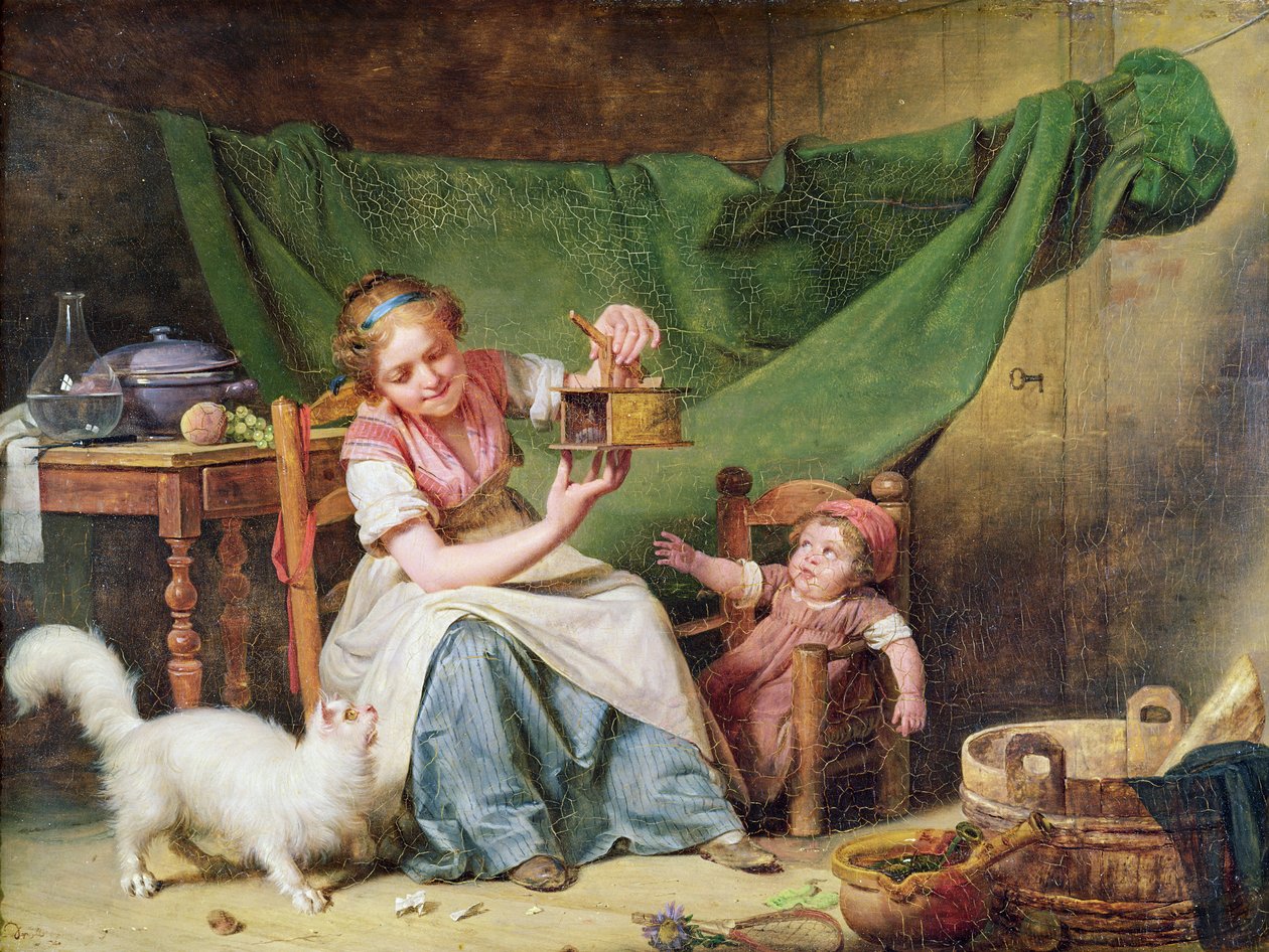 Kvinnen og musen, ca. 1798 av Michel Martin Drolling