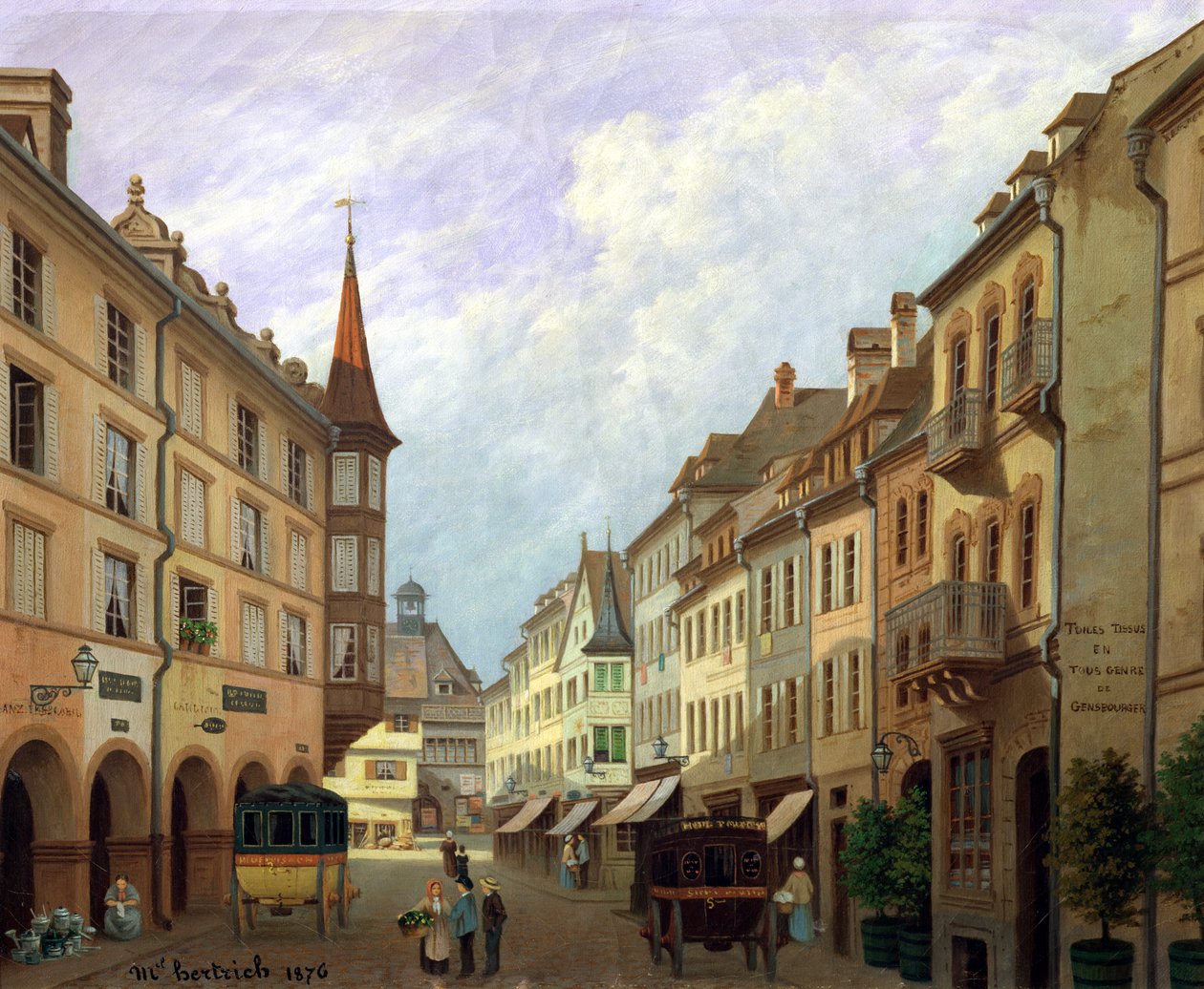 The Arcades, Grand Rue, Colmar, 1876 av Michel Hertrich