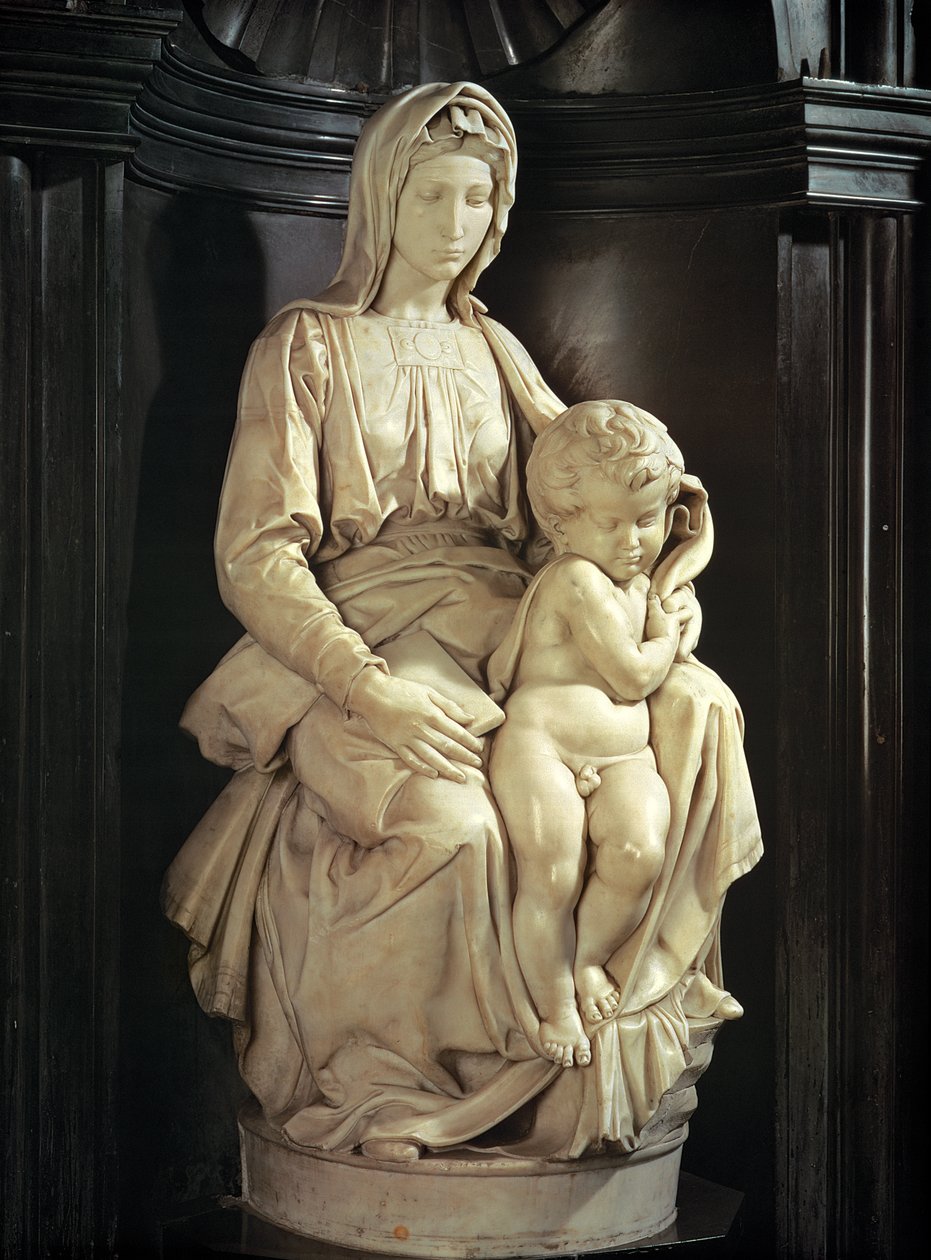 Madonna og barn (marmor) av Michelangelo Buonarroti