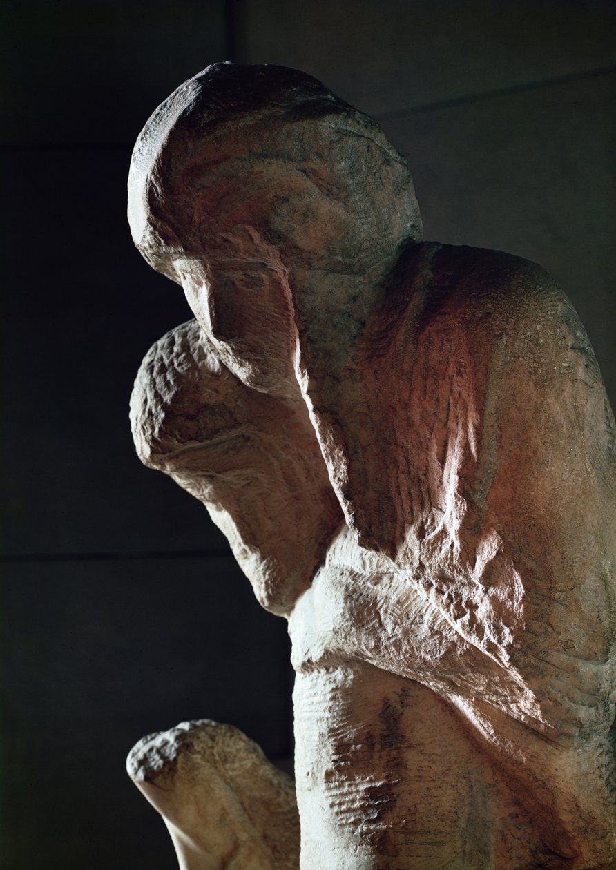 Pietà kjent som Rondanini detalj av hodet marmor av Michelangelo Buonarroti