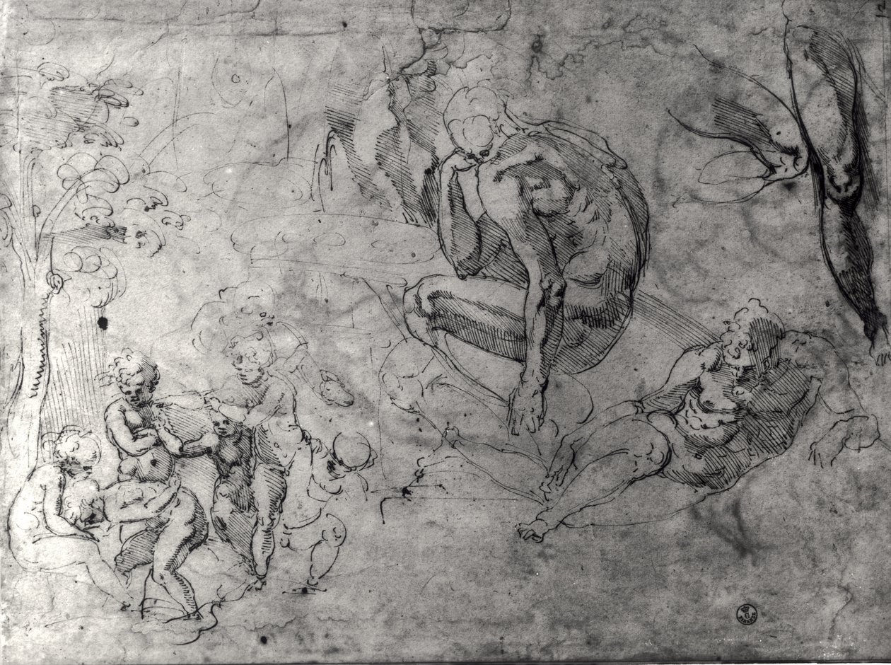 Studier for figurer av Michelangelo Buonarroti