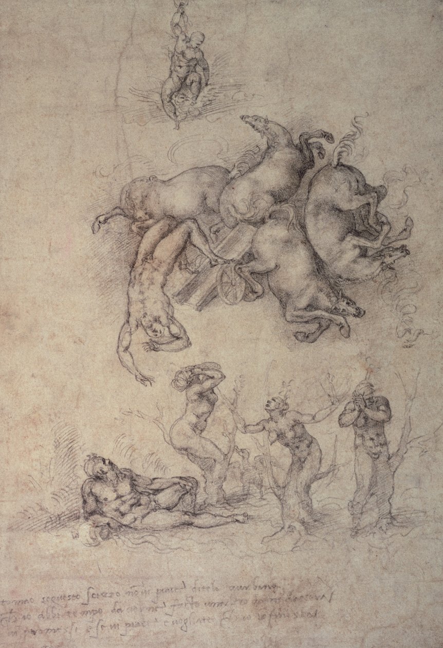 Phaethons fall, 1533 av Michelangelo Buonarroti
