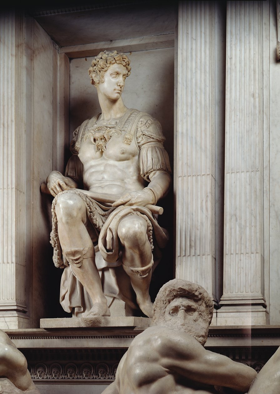 Graven til Giuliano de 'Medici (marmor) (detalj) av Michelangelo Buonarroti
