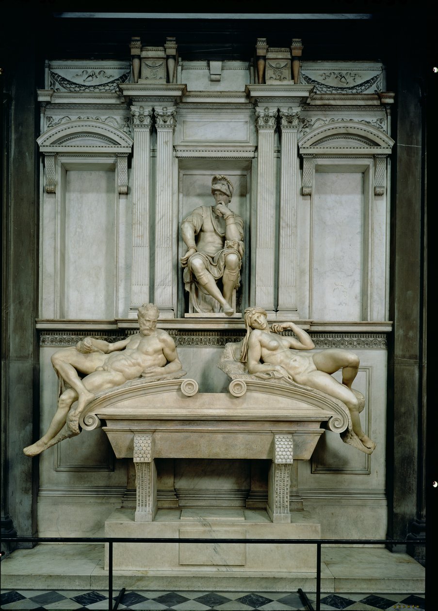Graven til Lorenzo de Medici (1449-92) 1520-34 (marmor) av Michelangelo Buonarroti
