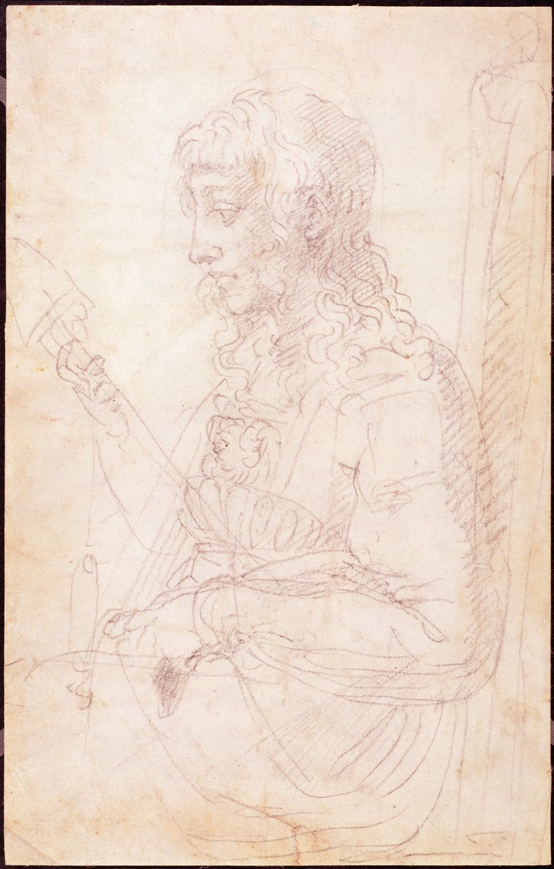 W.40 Skisse av en kvinneskikkelse av Michelangelo Buonarroti