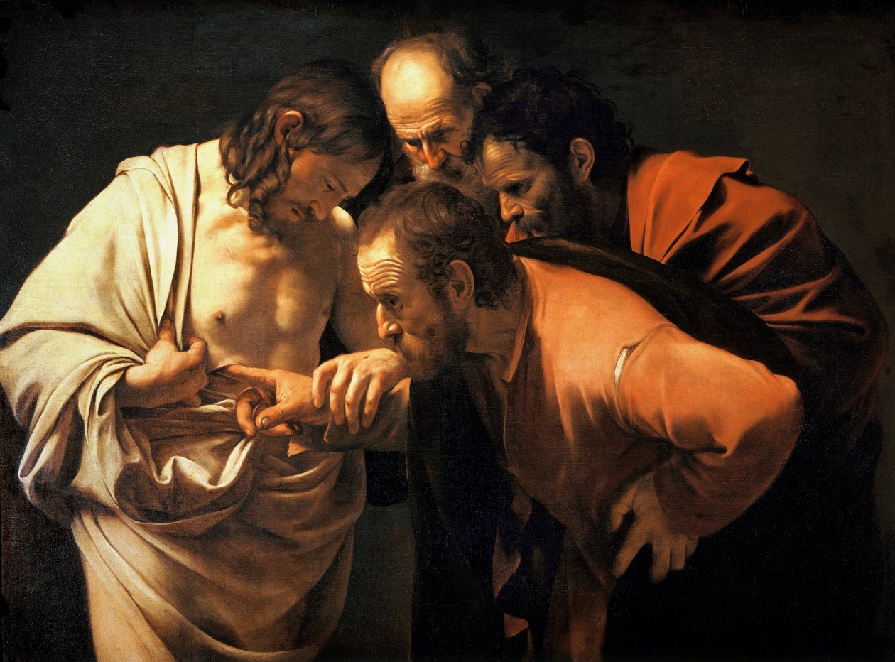 The Incredulity of St. Thomas, 1602-03 av Michelangelo Merisi Caravaggio