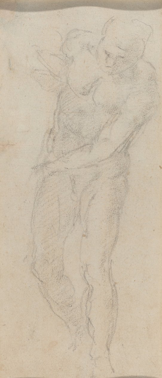 Naken mann [verso] av Michelangelo