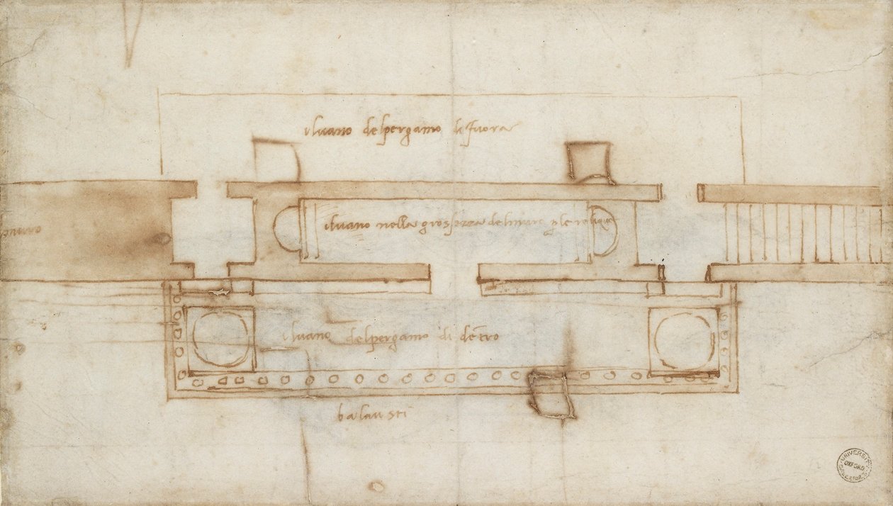 Design for et relikviekammer, c1490-1560 av Michelangelo Buonarroti