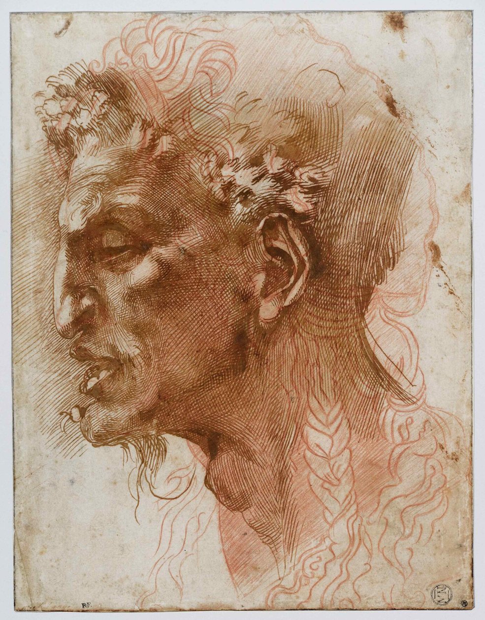 Leder for en Satyr. av Michelangelo Buonarroti
