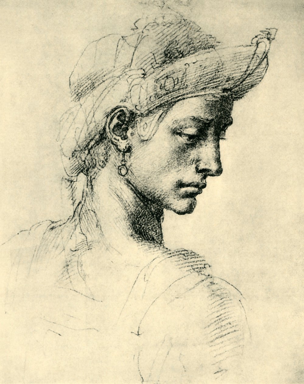 Ideell hode, 1520-1525, 1943. av Michelangelo Buonarroti