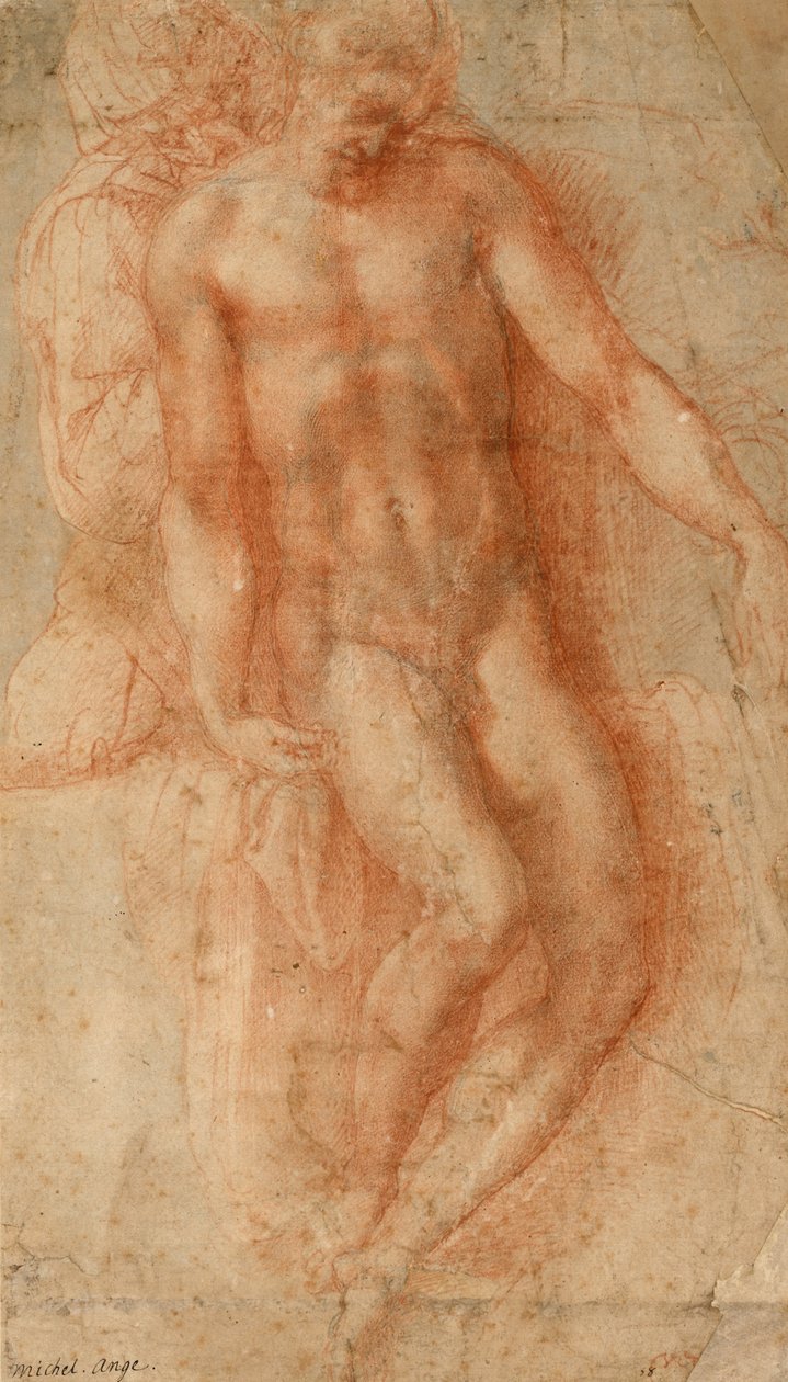 Pieta, ca. 1530-36 (rødt kritt) av Michelangelo Buonarroti