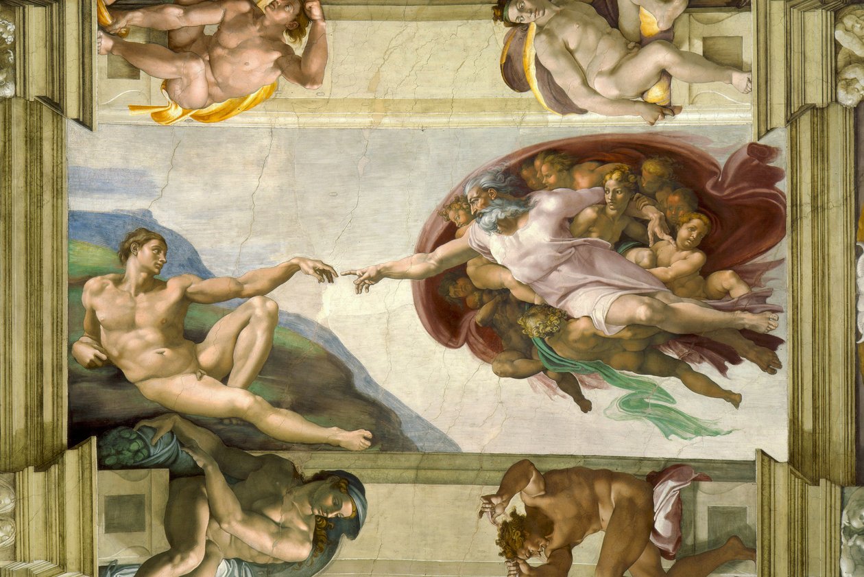 Sistine Chapel Ceiling (1508-12): Creation of Adam av Michelangelo Buonarroti