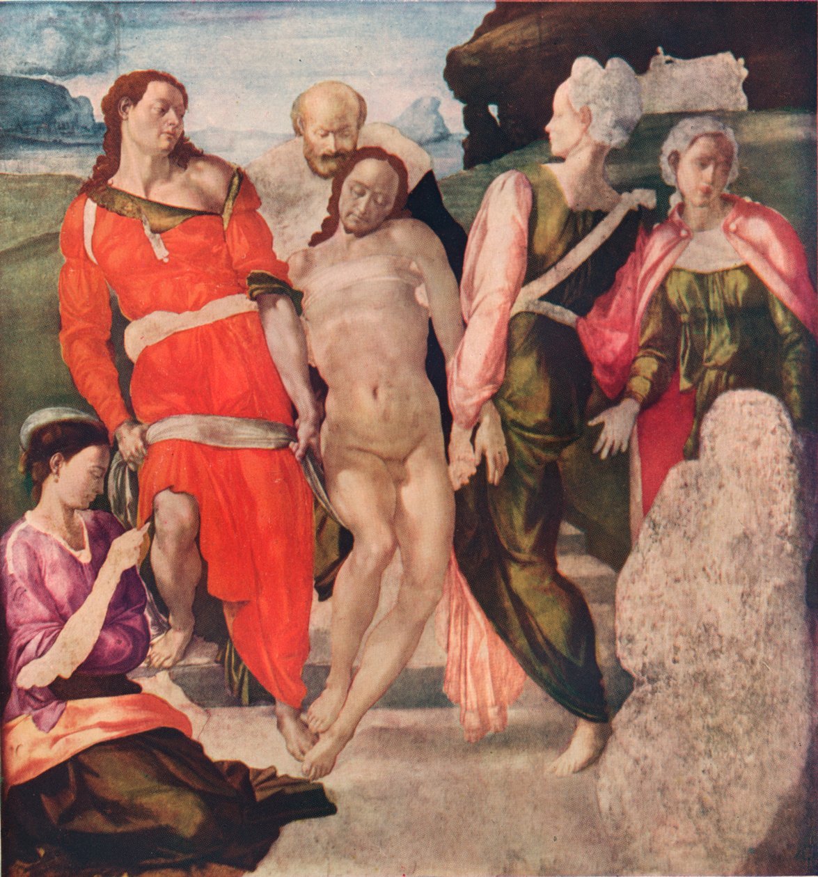 Entombment, c1500, 1911 av Michelangelo Buonarroti