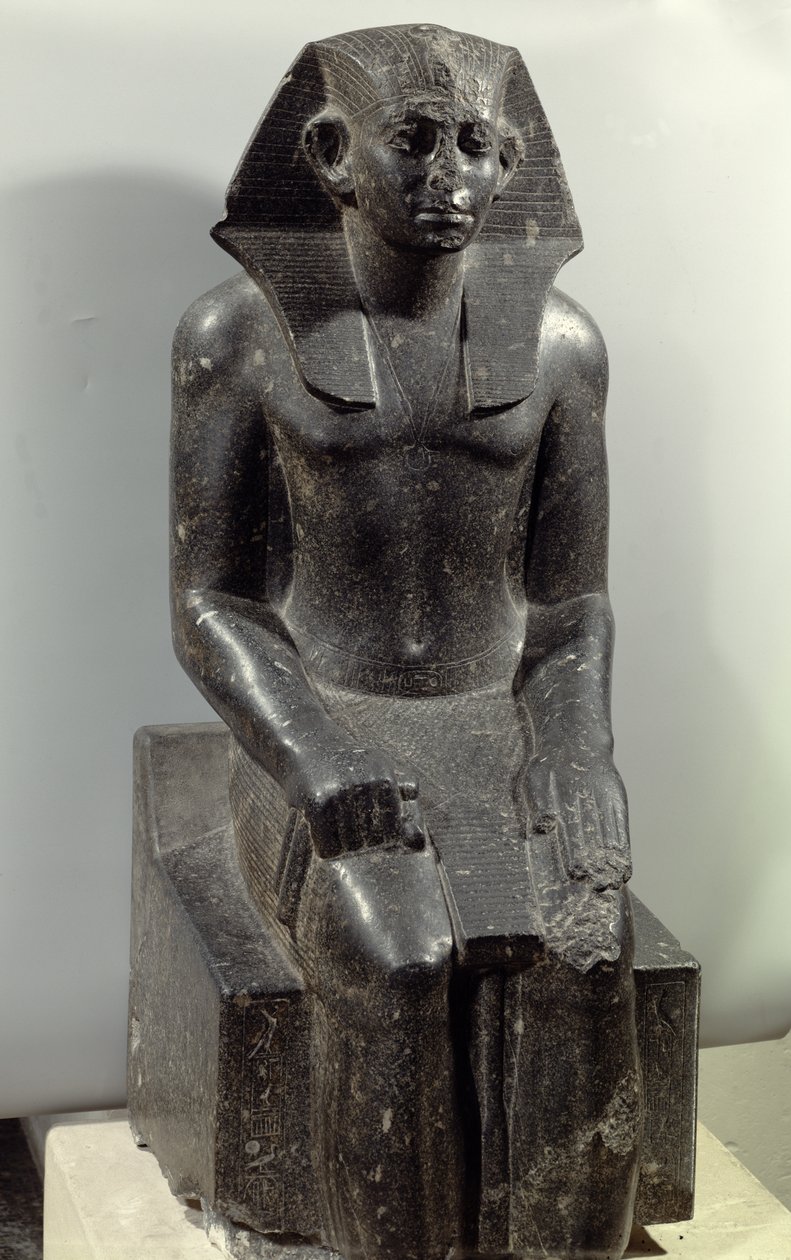 Statue av Sesostris III (1887–49 f.Kr.) som ung mann (dioritt) av Middle Kingdom Egyptian