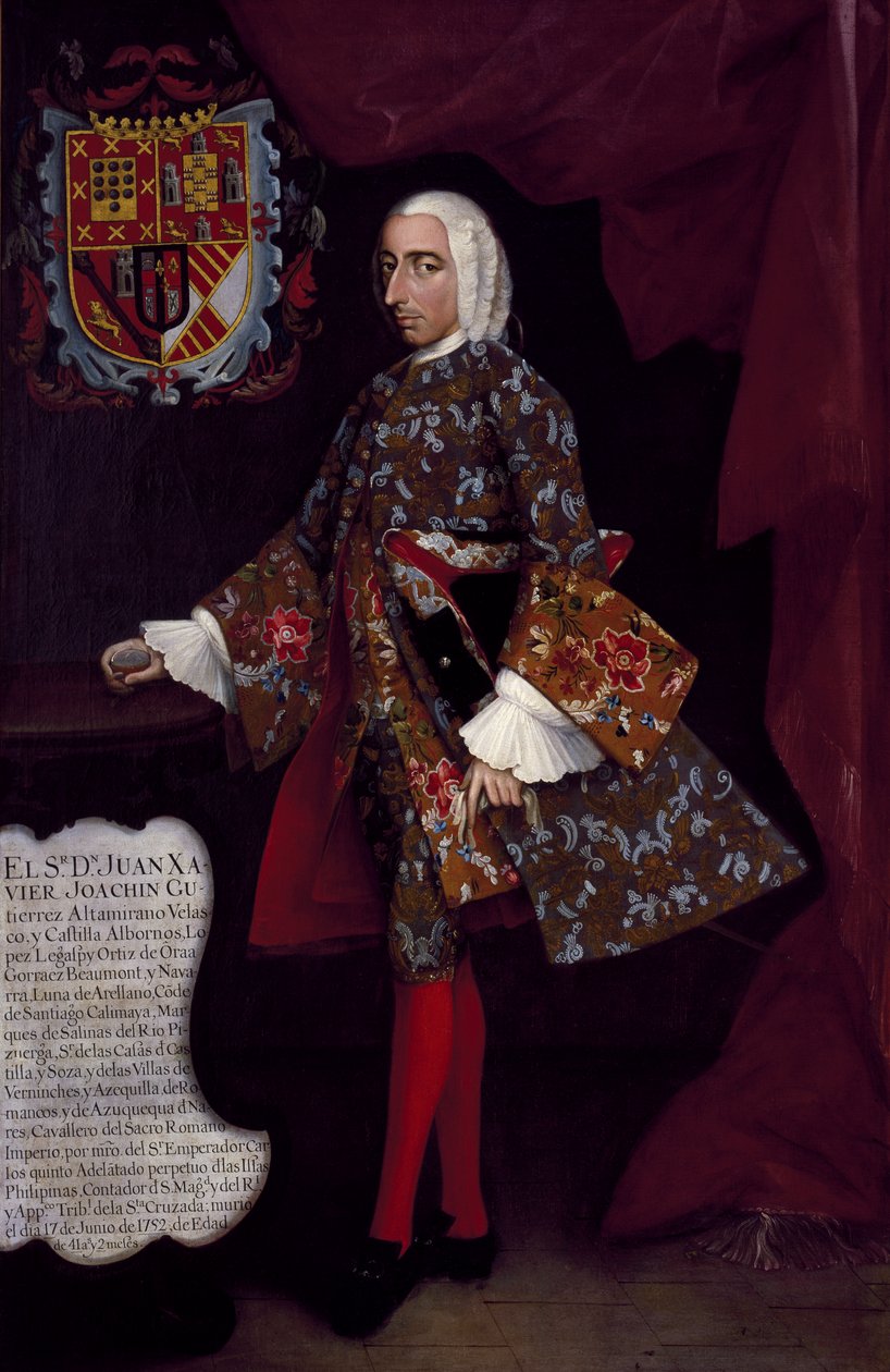 Don Juan Xavier Joachín Gutiérrez Altamirano Velasco, greve av Santiago de Calimaya, 1752 av Miguel Cabrera