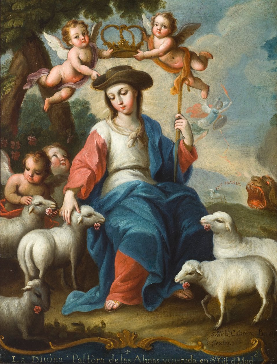 The Divine Shepherdess (La divina pastora) av Miguel Cabrera