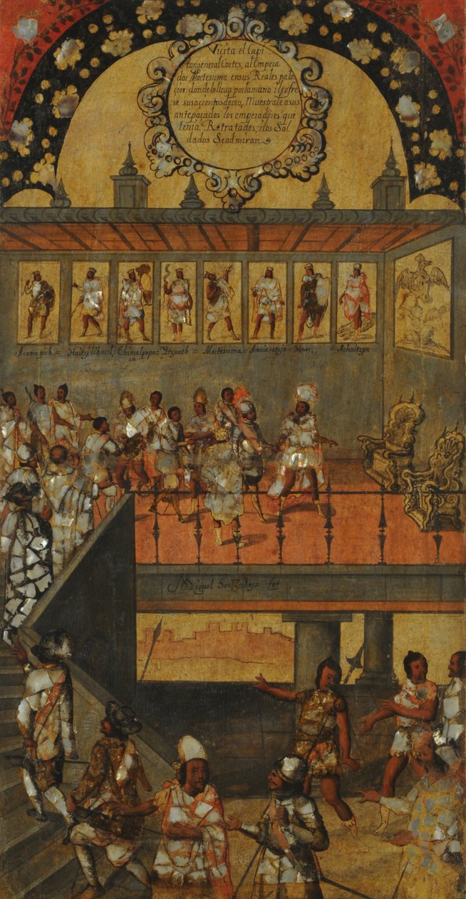 Erobringen av Mexico, tabell XII av Miguel Gonzales