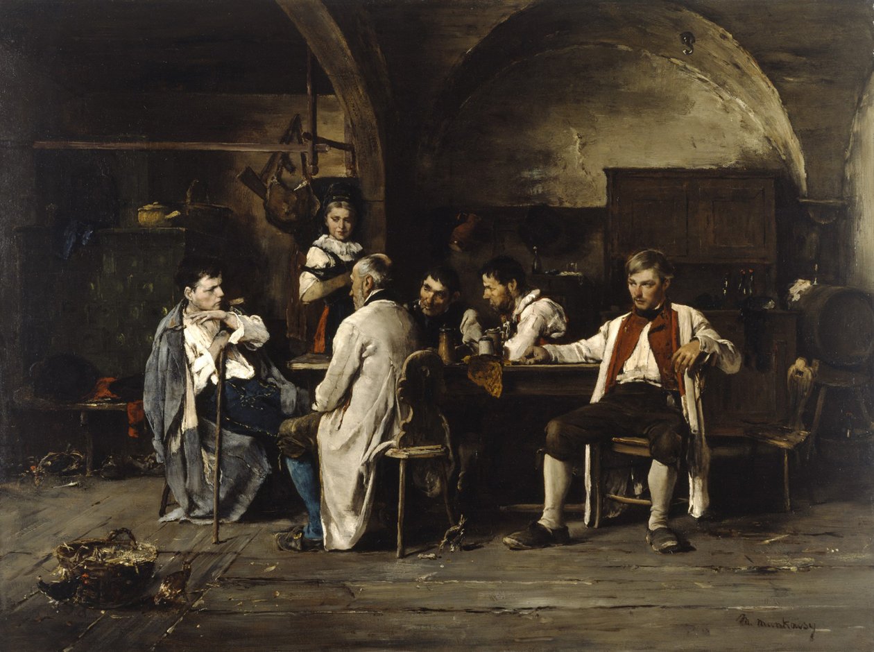Historien om et slag, ca. 1875 av Mihály Munkácsy