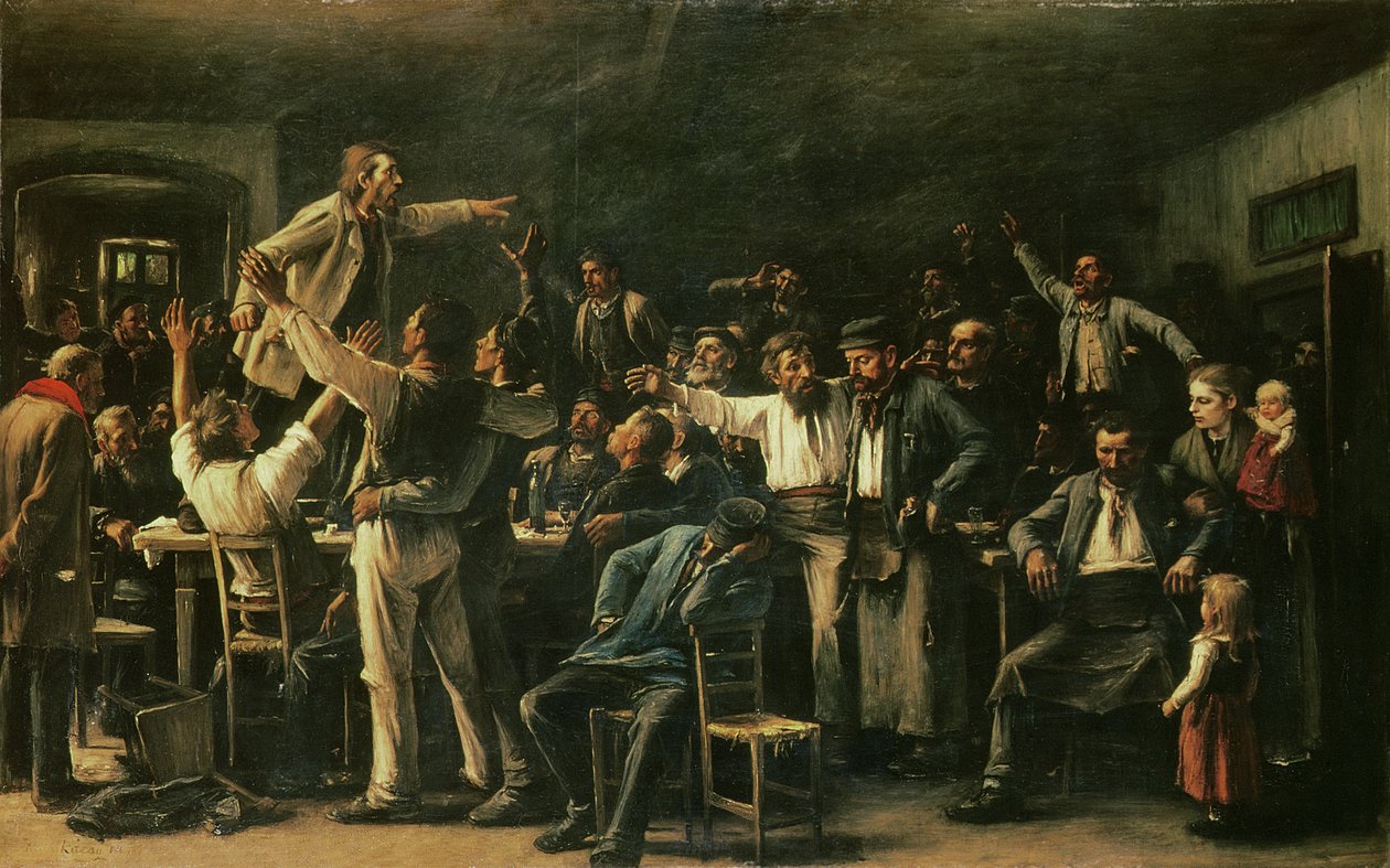 Streik, 1895 av Mihály Munkácsy