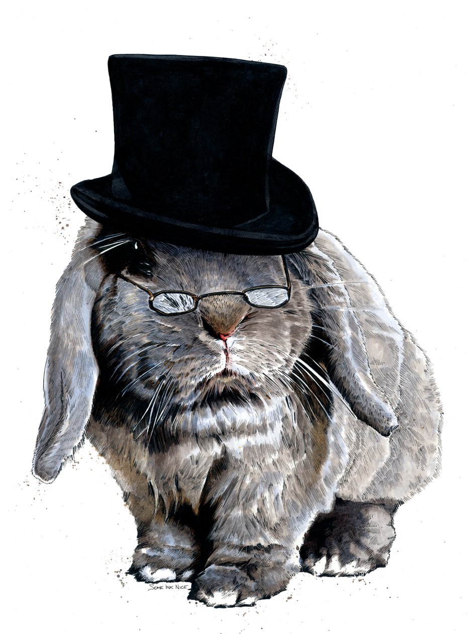 Humbug Bunny on White, 2020 av Mike Davis